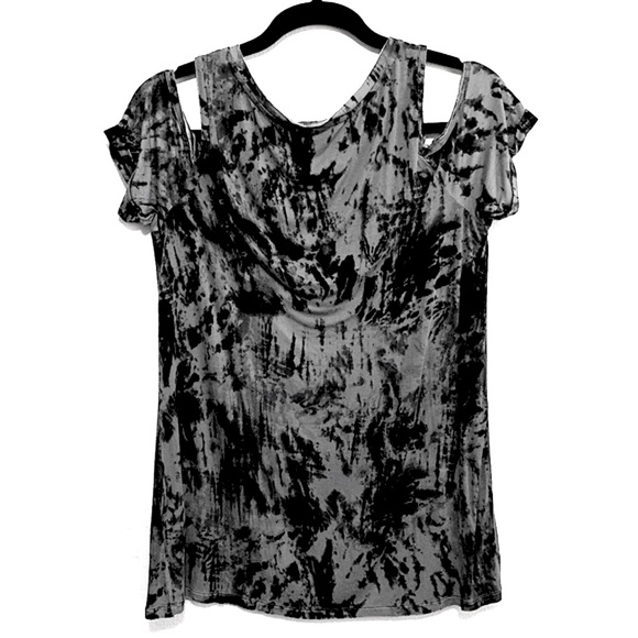 Rock & Republic Tie Dye Cold Shoulder Tee - Picture 2 of 4